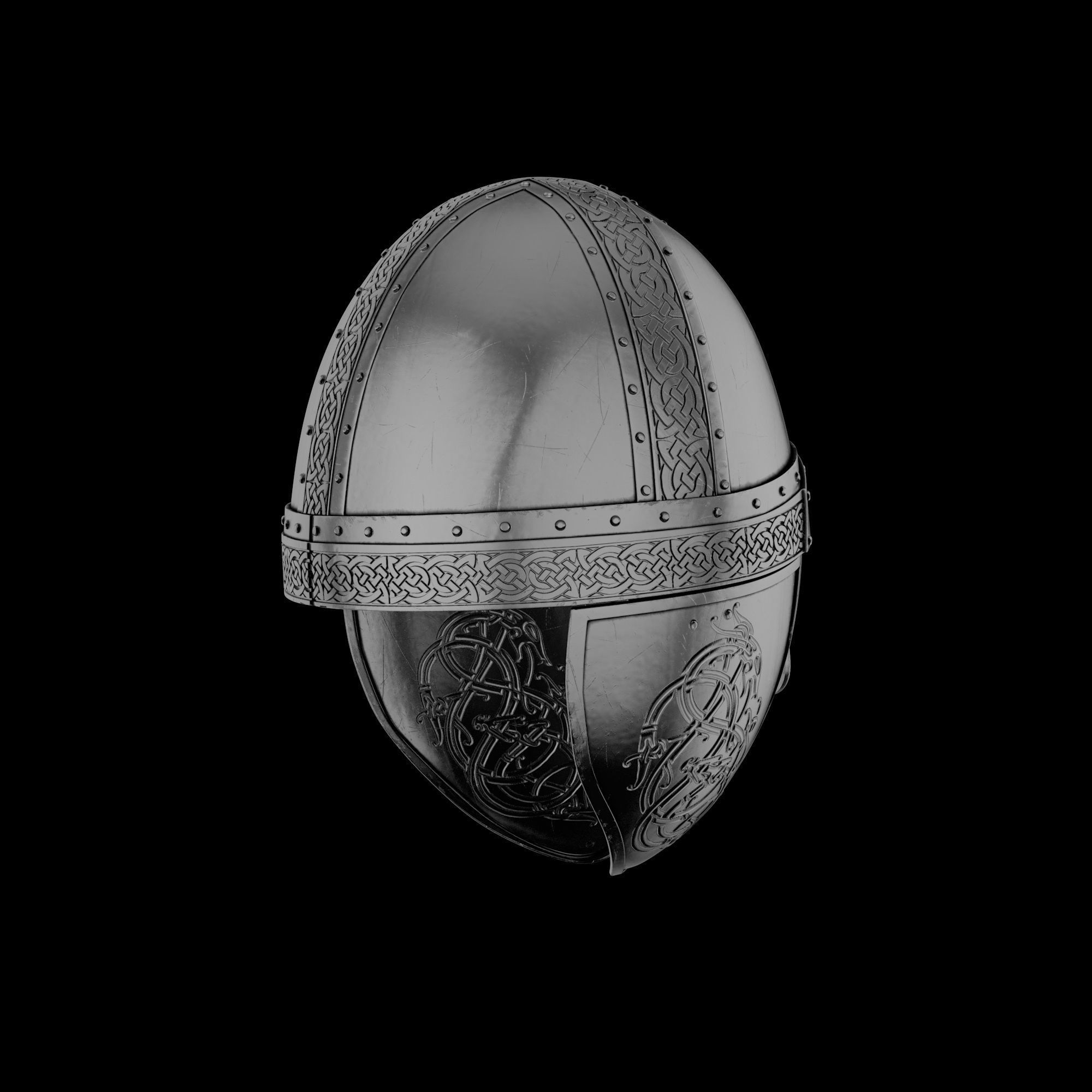 Viking helmet engraved 3D model_17