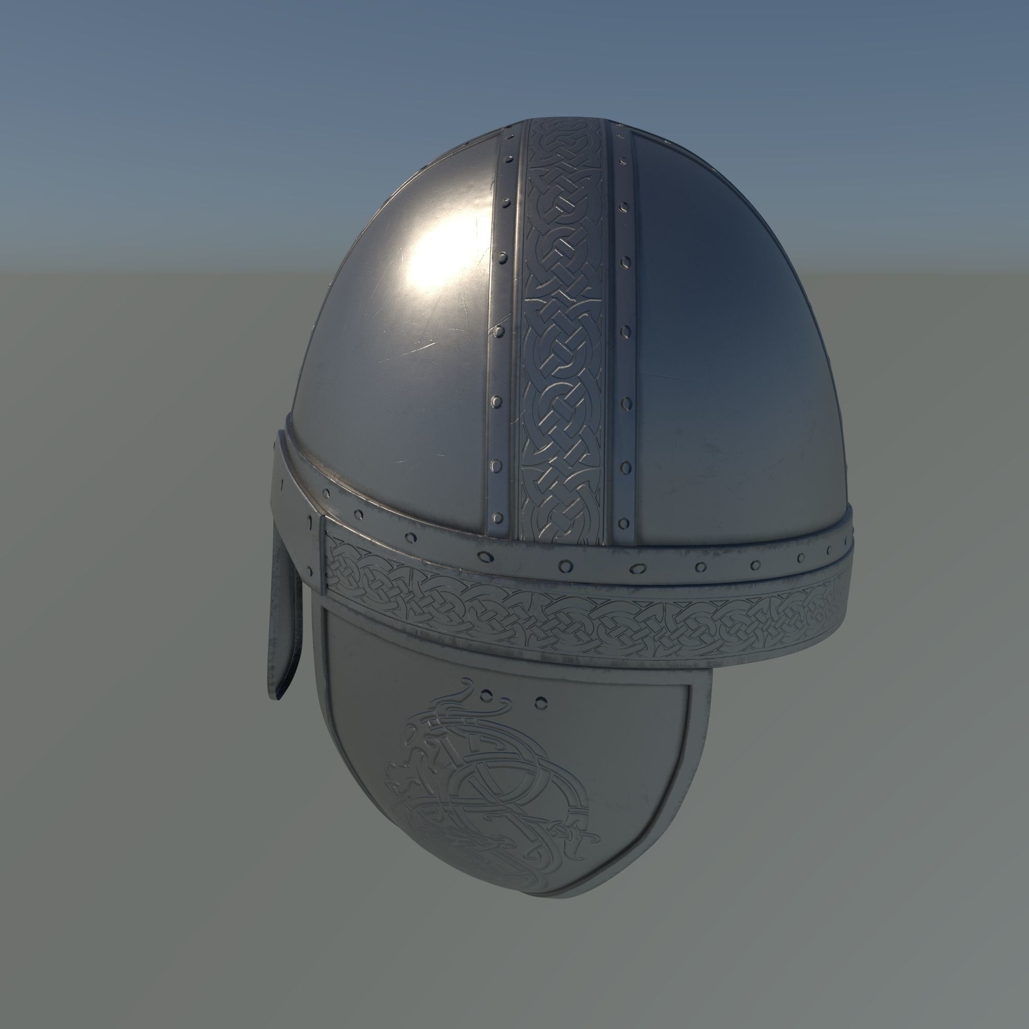 Viking helmet engraved 3D model_35