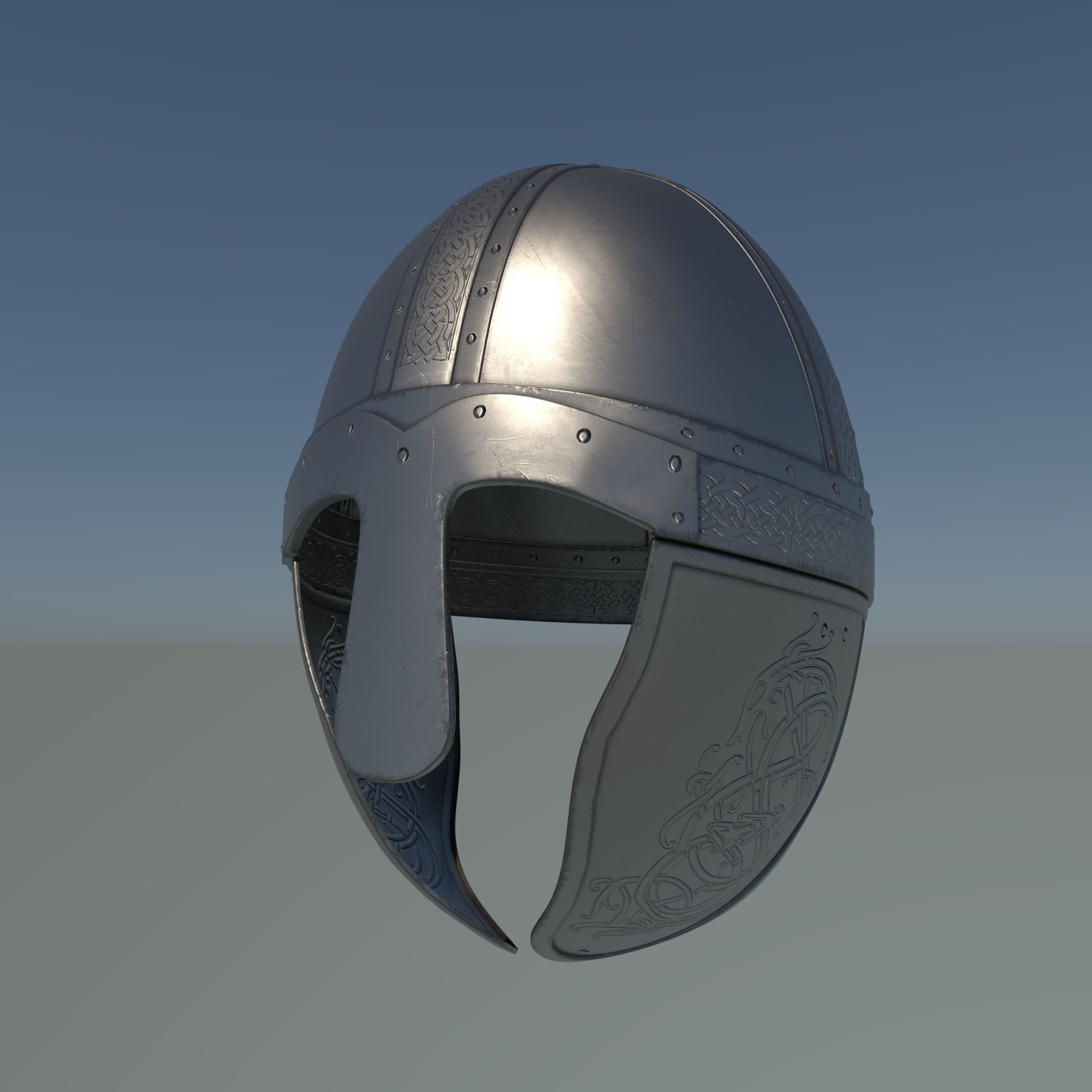 Viking helmet engraved 3D model_43
