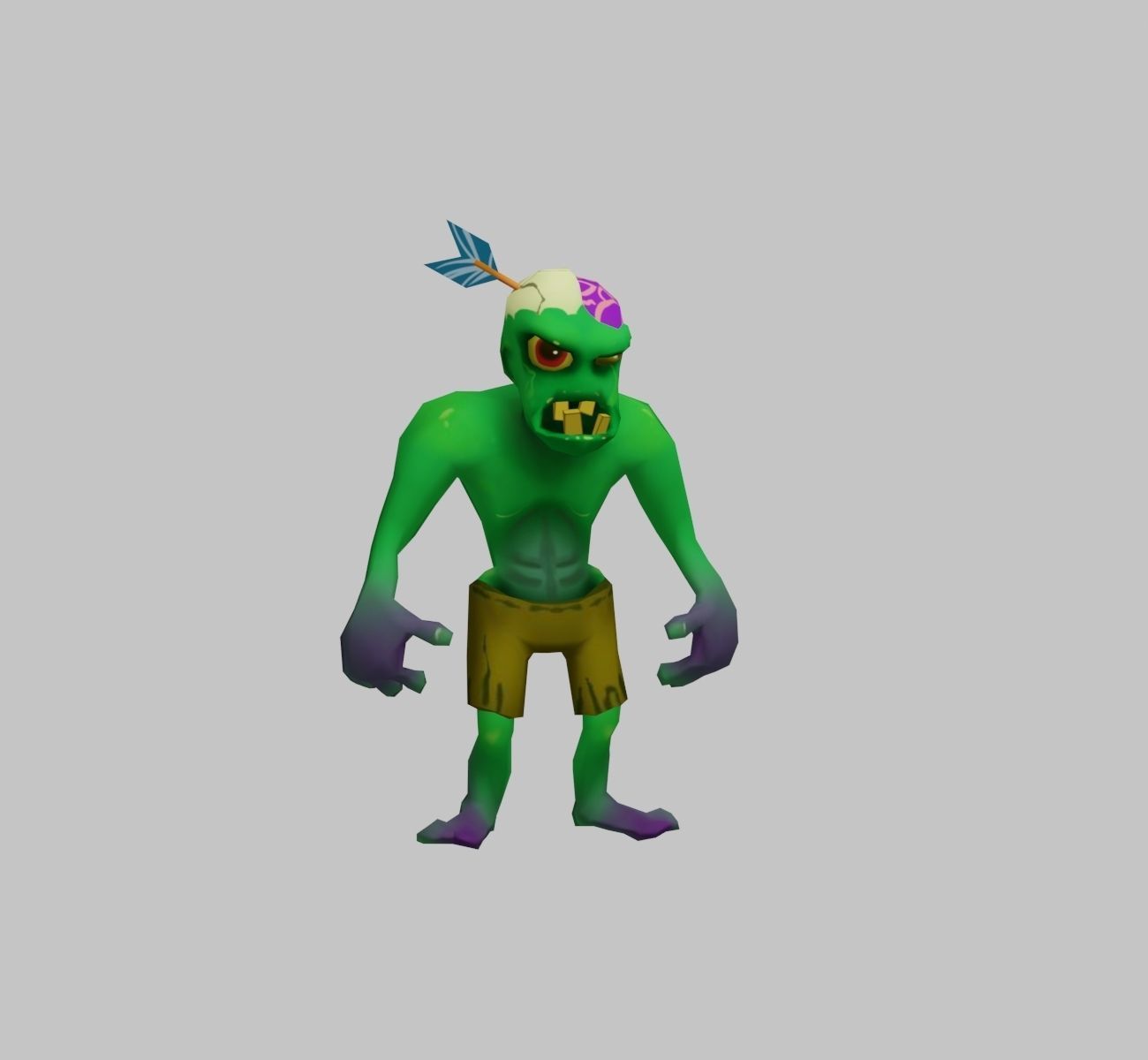Zombie low poly Low-poly 3D model