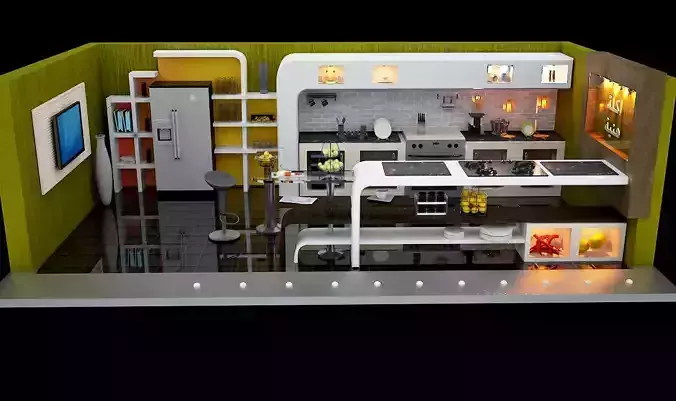 Virtual Kitchen Set TV Studio