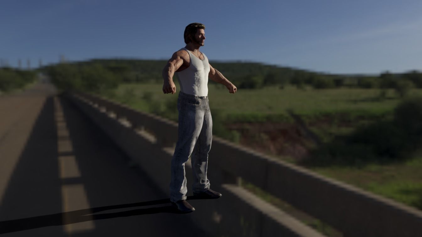 Hugh Jackman NOT RIGGED Low-poly 3D model_3