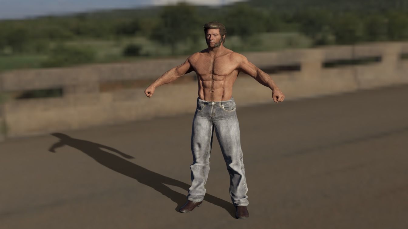 Hugh Jackman NOT RIGGED Low-poly 3D model_2