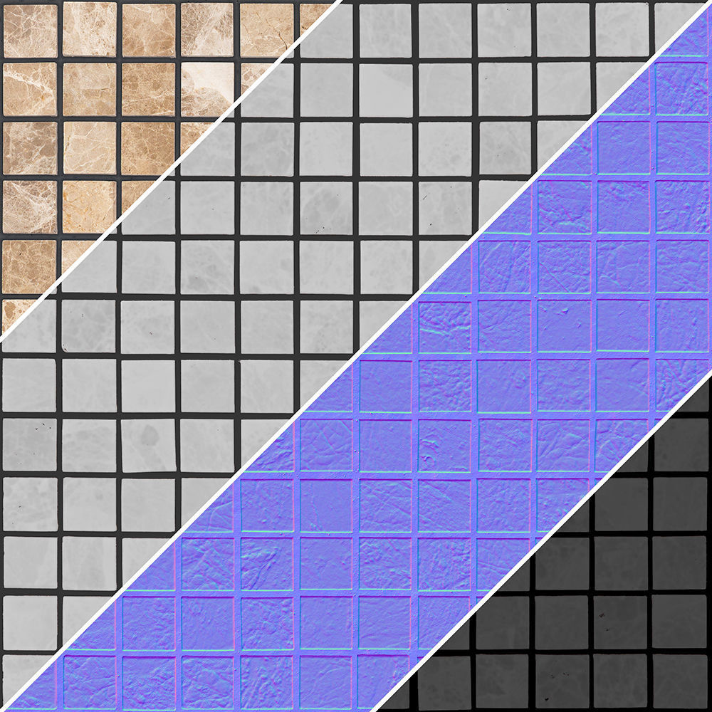 Travertine Mosaic 8k PBR Seamless texture Texture_2