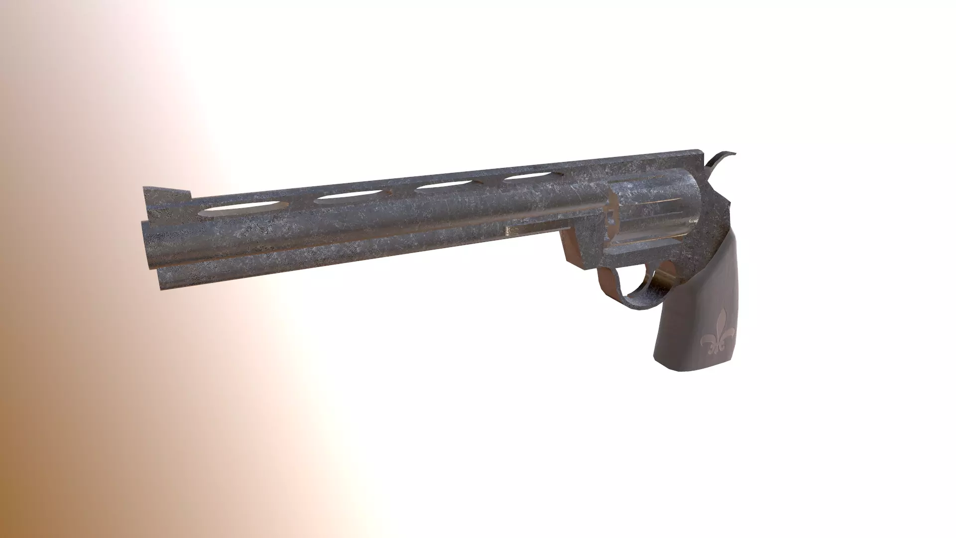 Revolver Low-poly 3D model_0