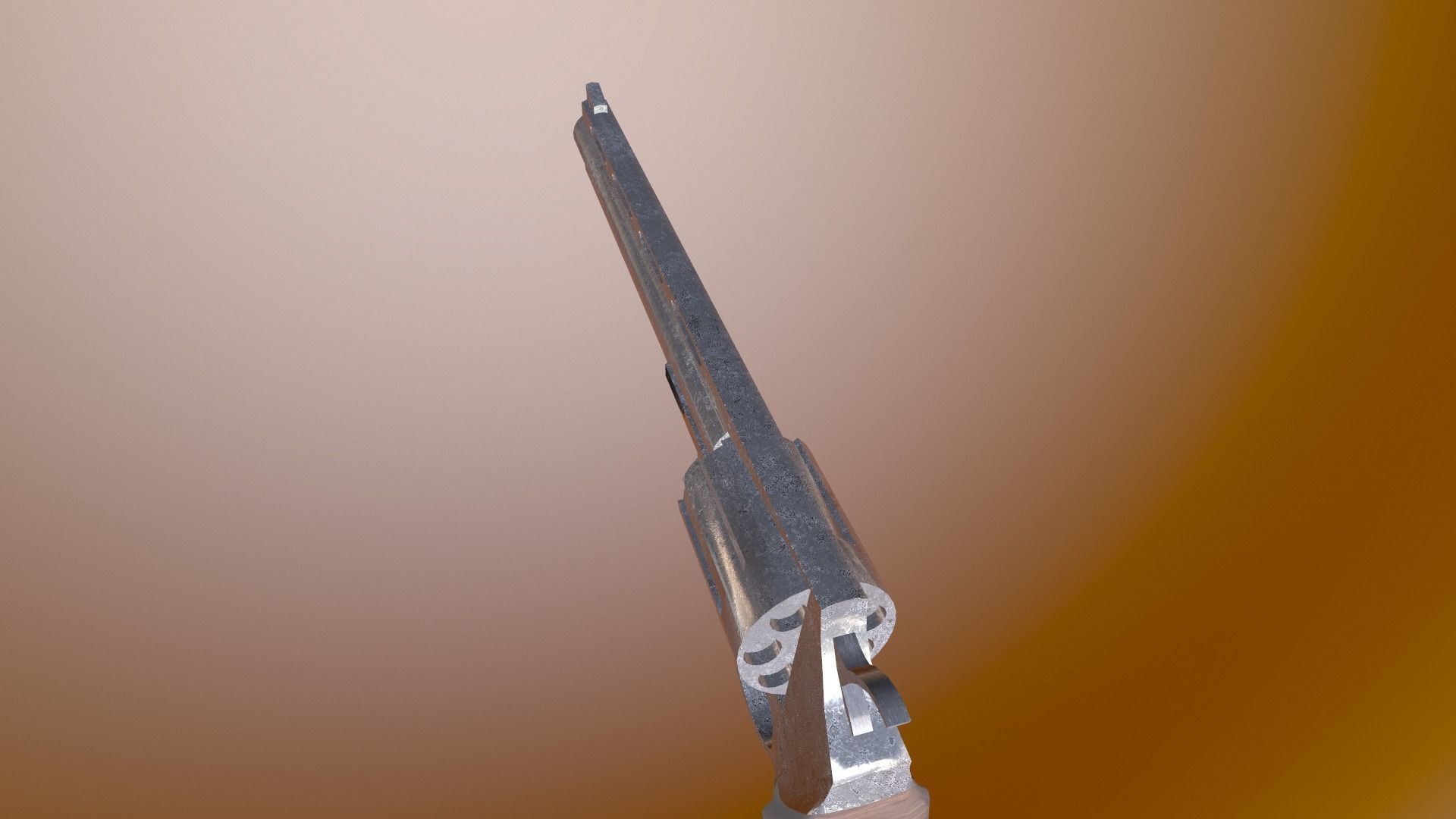 Revolver Low-poly 3D model_4