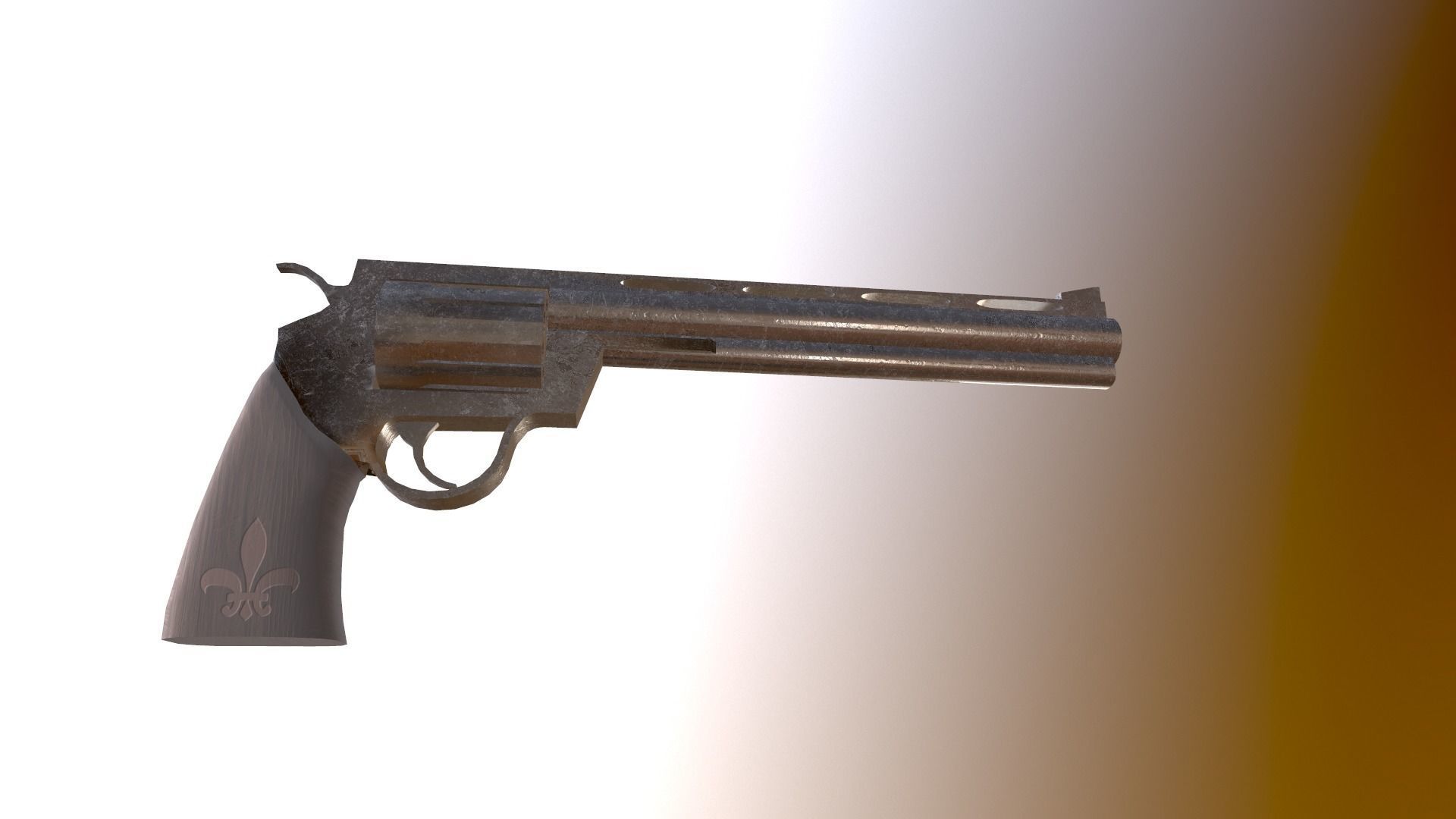 Revolver Low-poly 3D model_2