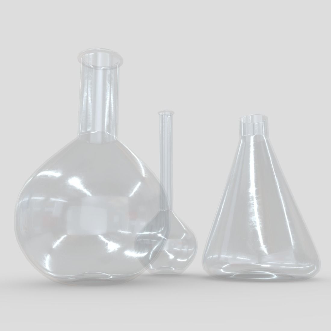 Laboratory Flask Low-poly 3D model_10