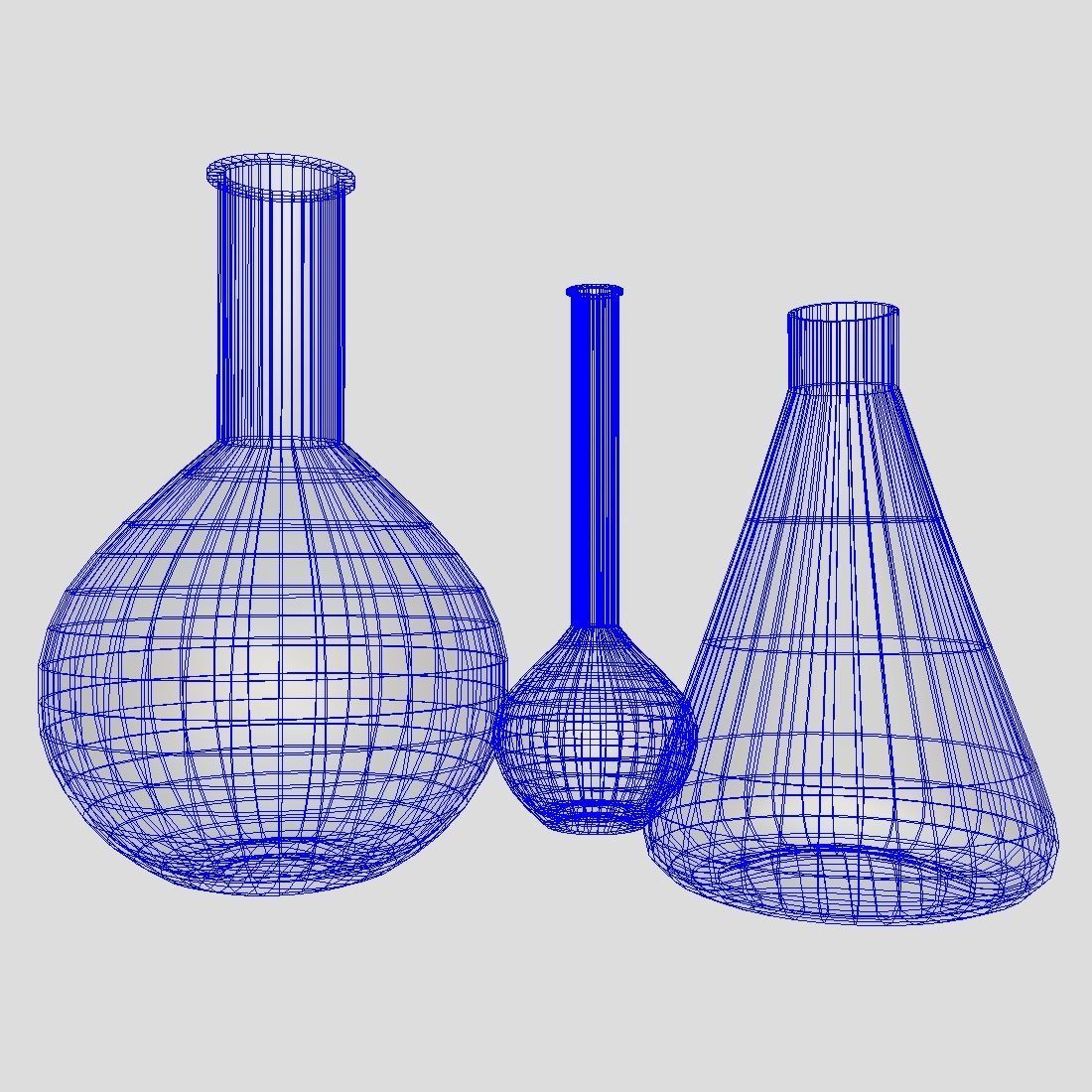 Laboratory Flask Low-poly 3D model_3
