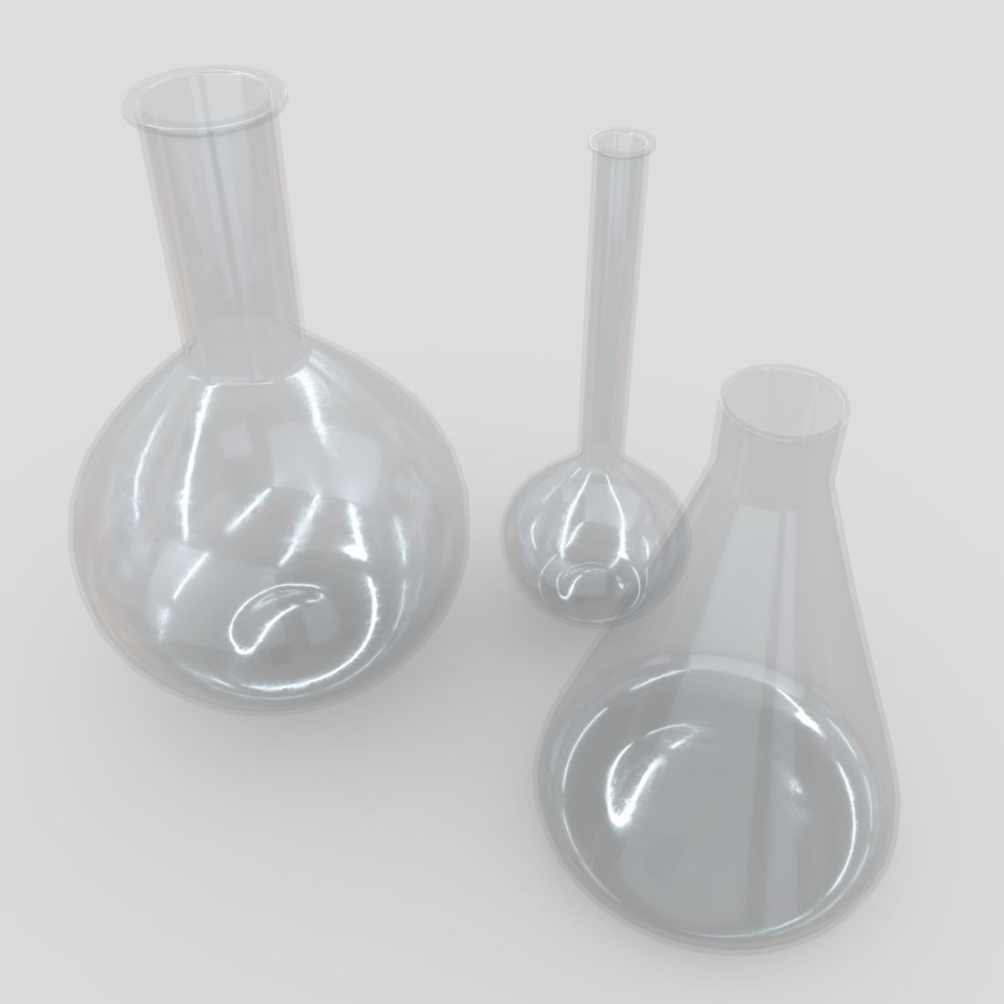 Laboratory Flask Low-poly 3D model_4