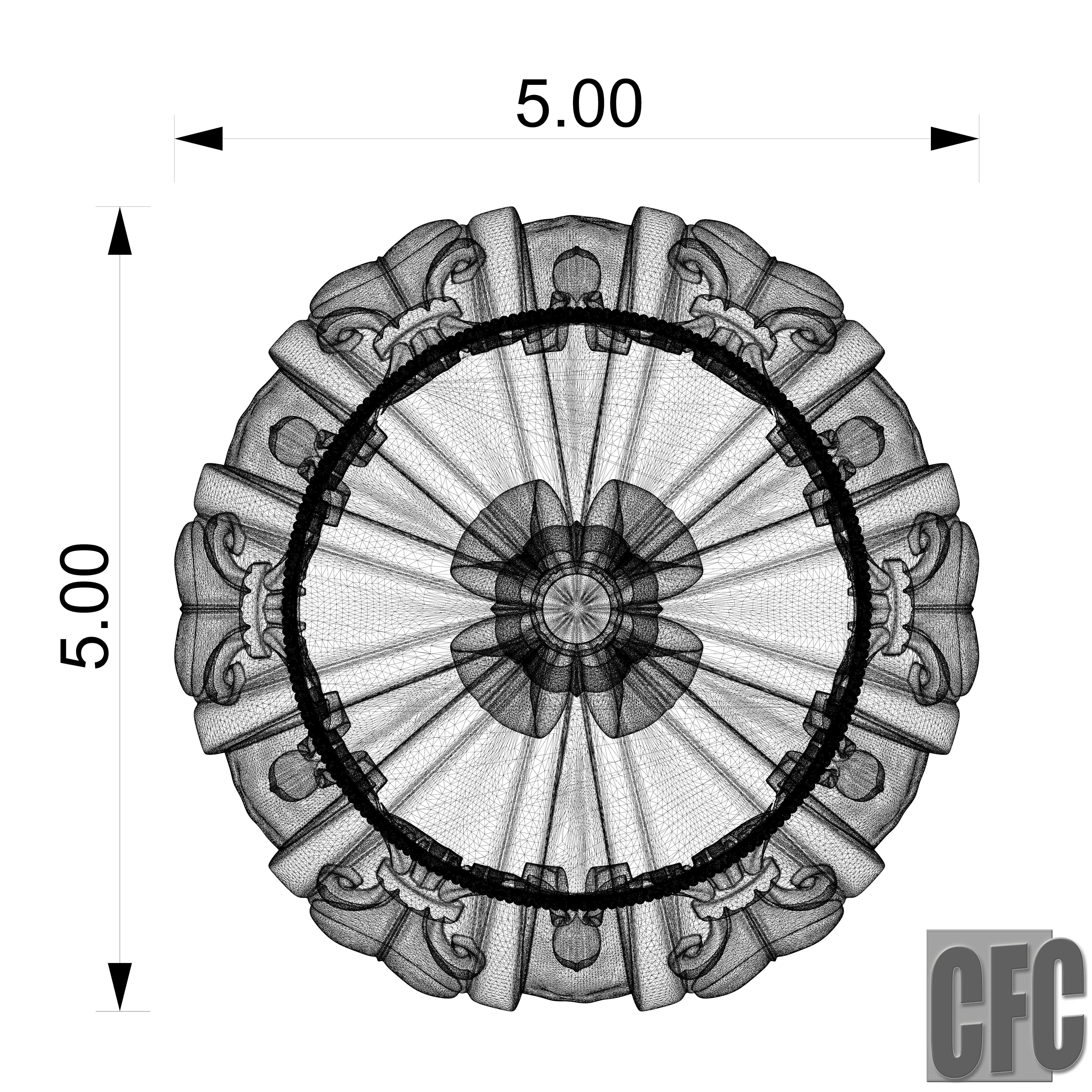 Funeral crown Louis XVIII - 3d model for CNC - CFCRoyalCrown02 3D print model_18