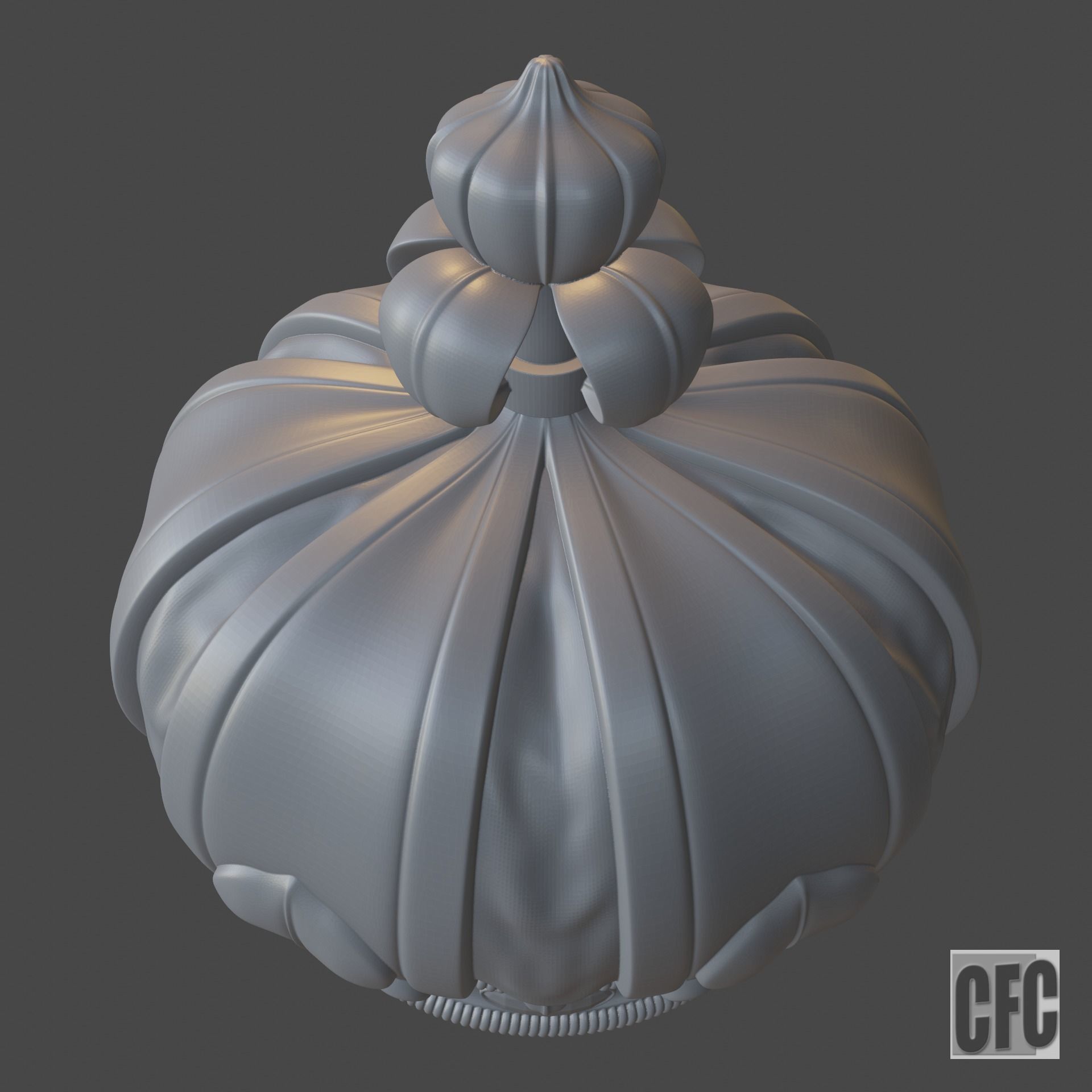 Funeral crown Louis XVIII - 3d model for CNC - CFCRoyalCrown02 3D print model_4
