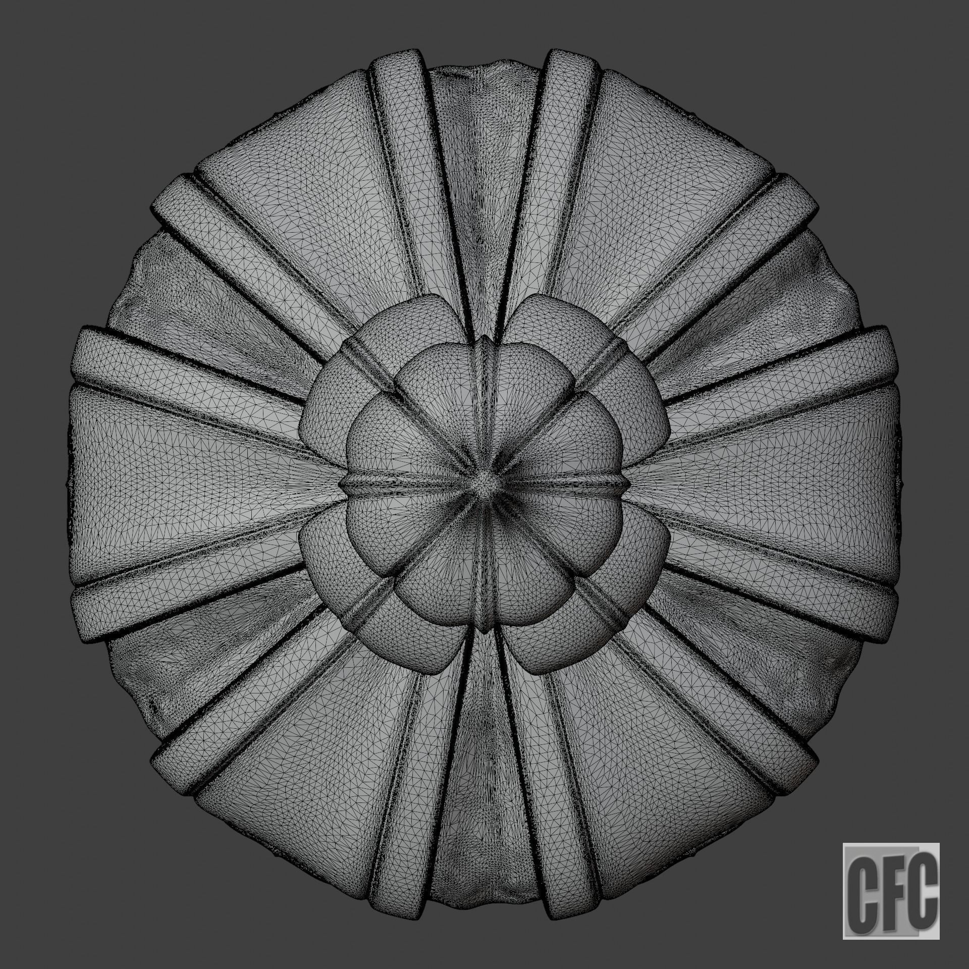 Funeral crown Louis XVIII - 3d model for CNC - CFCRoyalCrown02 3D print model_17