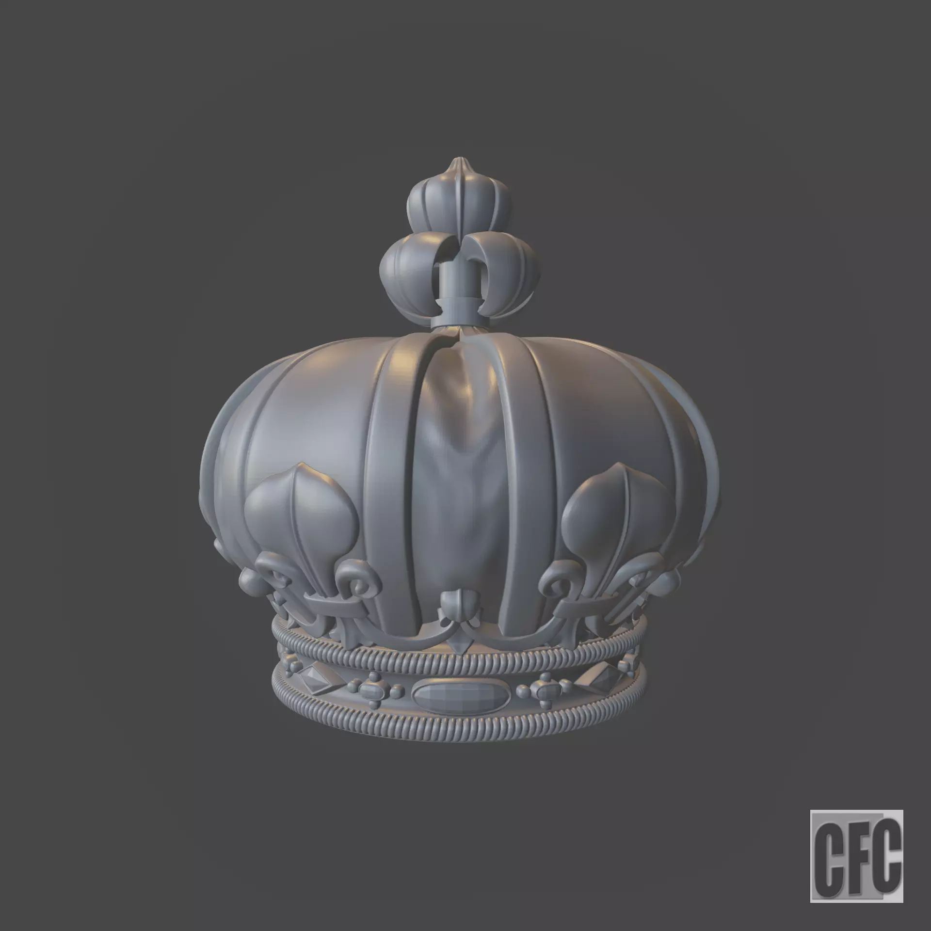 Funeral crown Louis XVIII - 3d model for CNC - CFCRoyalCrown02 3D print model_0