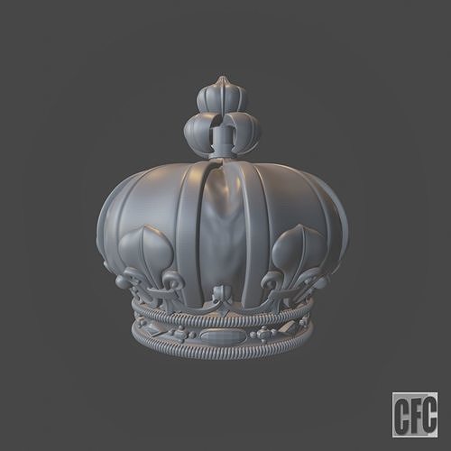 Funeral crown Louis XVIII - 3d model for CNC - CFCRoyalCrown02 3D print model