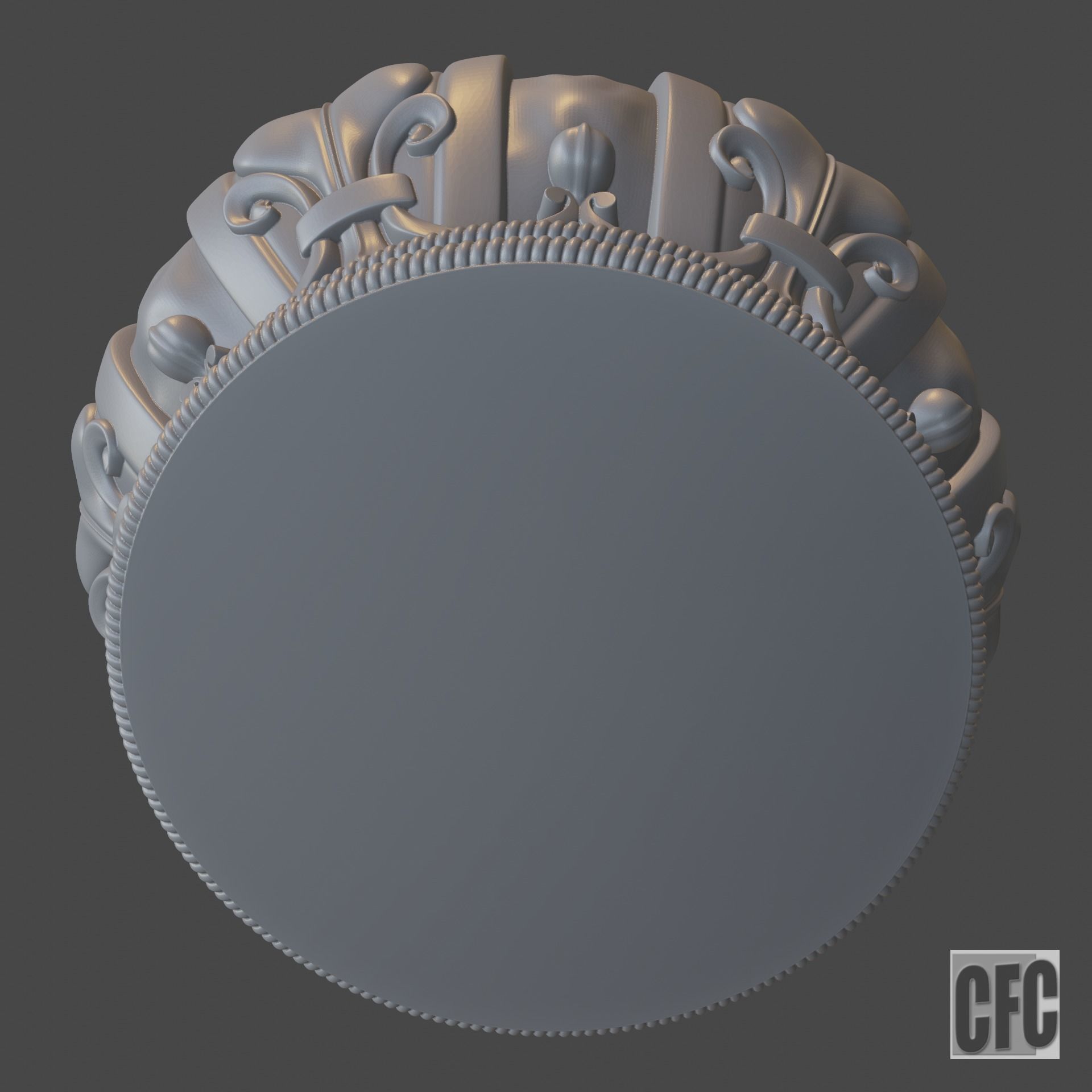 Funeral crown Louis XVIII - 3d model for CNC - CFCRoyalCrown02 3D print model_12