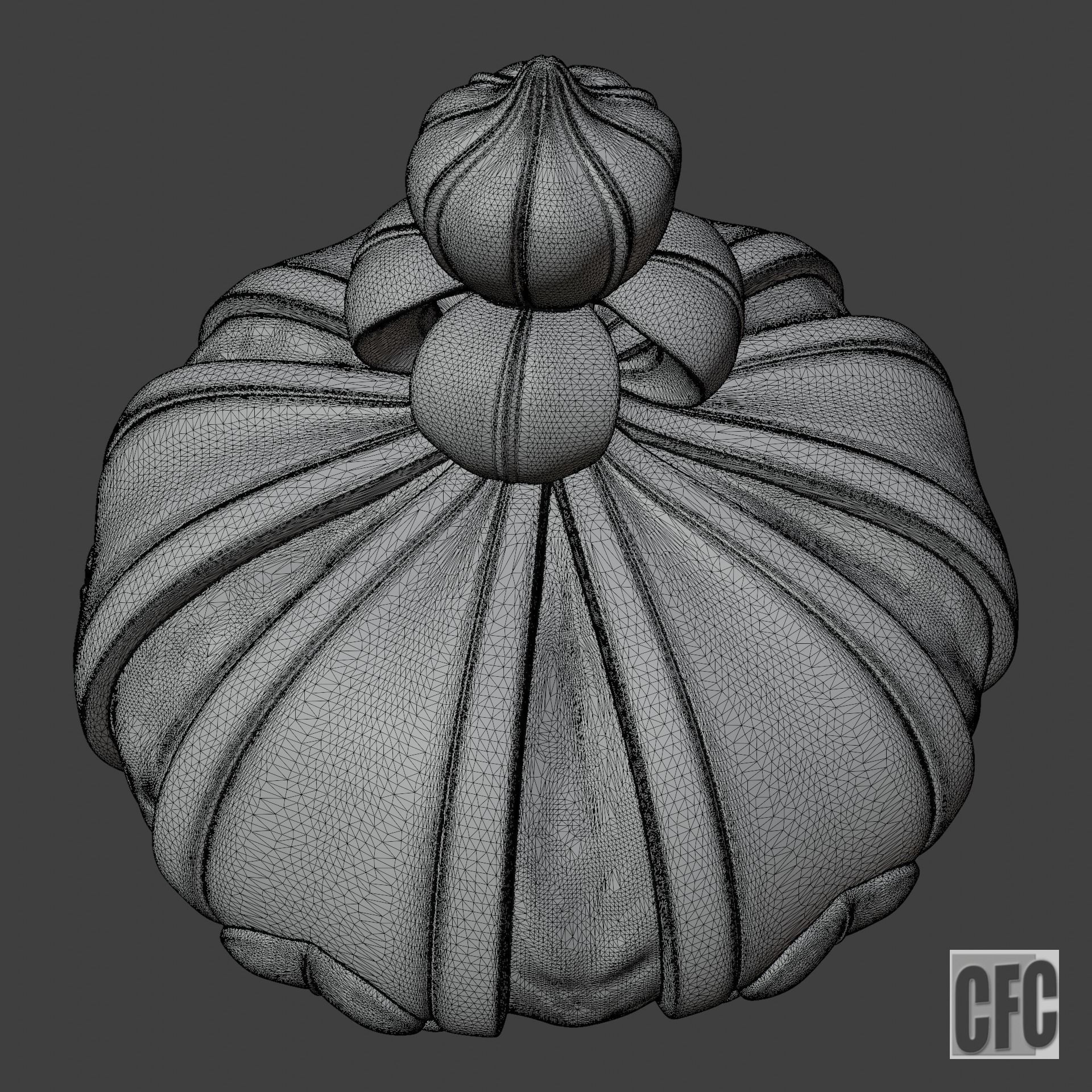 Funeral crown Louis XVIII - 3d model for CNC - CFCRoyalCrown02 3D print model_11