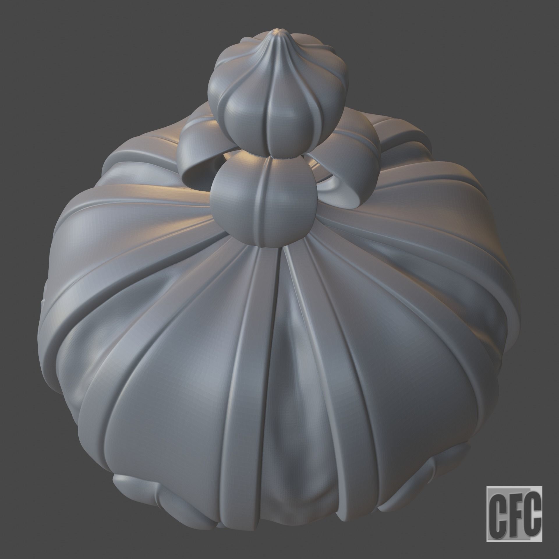 Funeral crown Louis XVIII - 3d model for CNC - CFCRoyalCrown02 3D print model_10