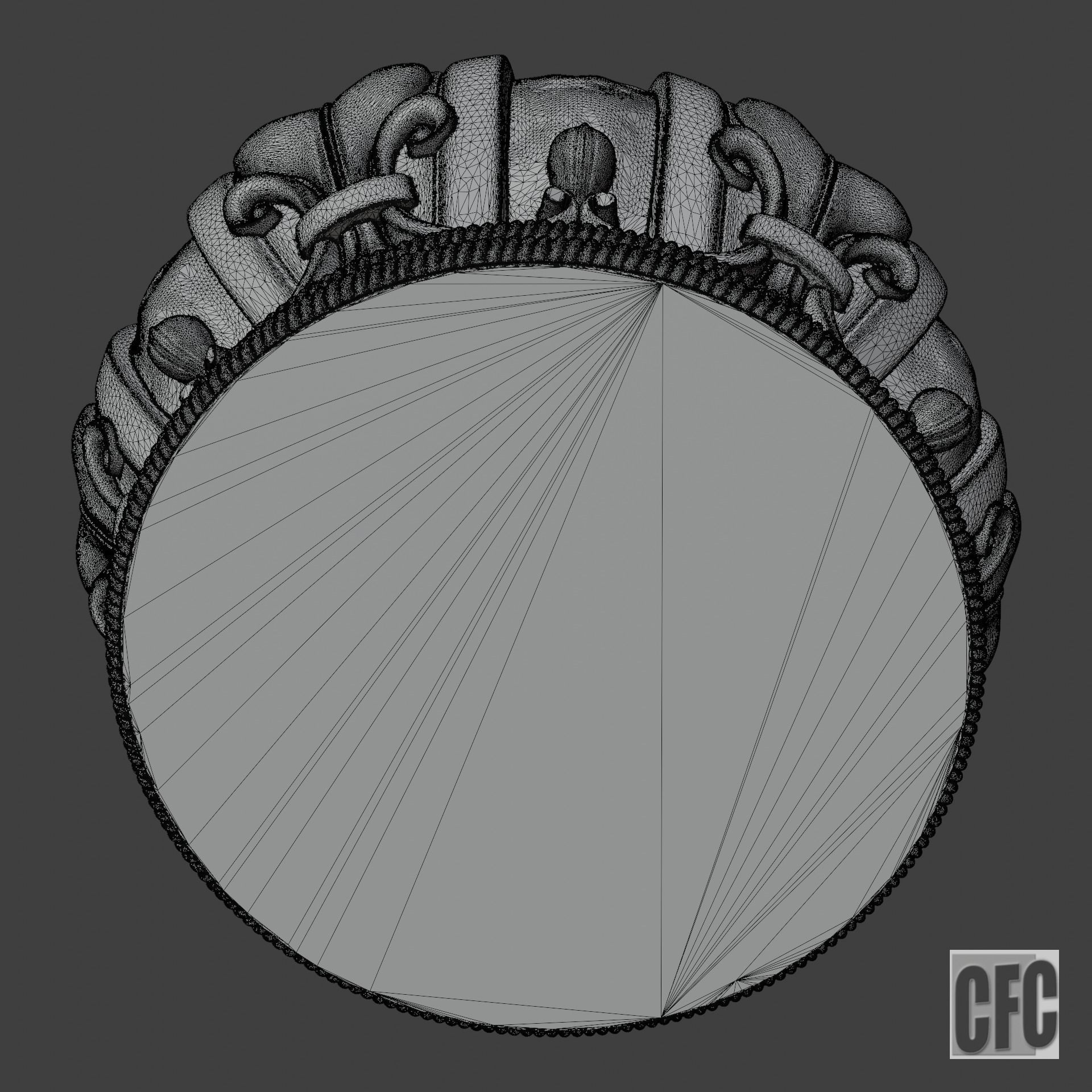 Funeral crown Louis XVIII - 3d model for CNC - CFCRoyalCrown02 3D print model_13