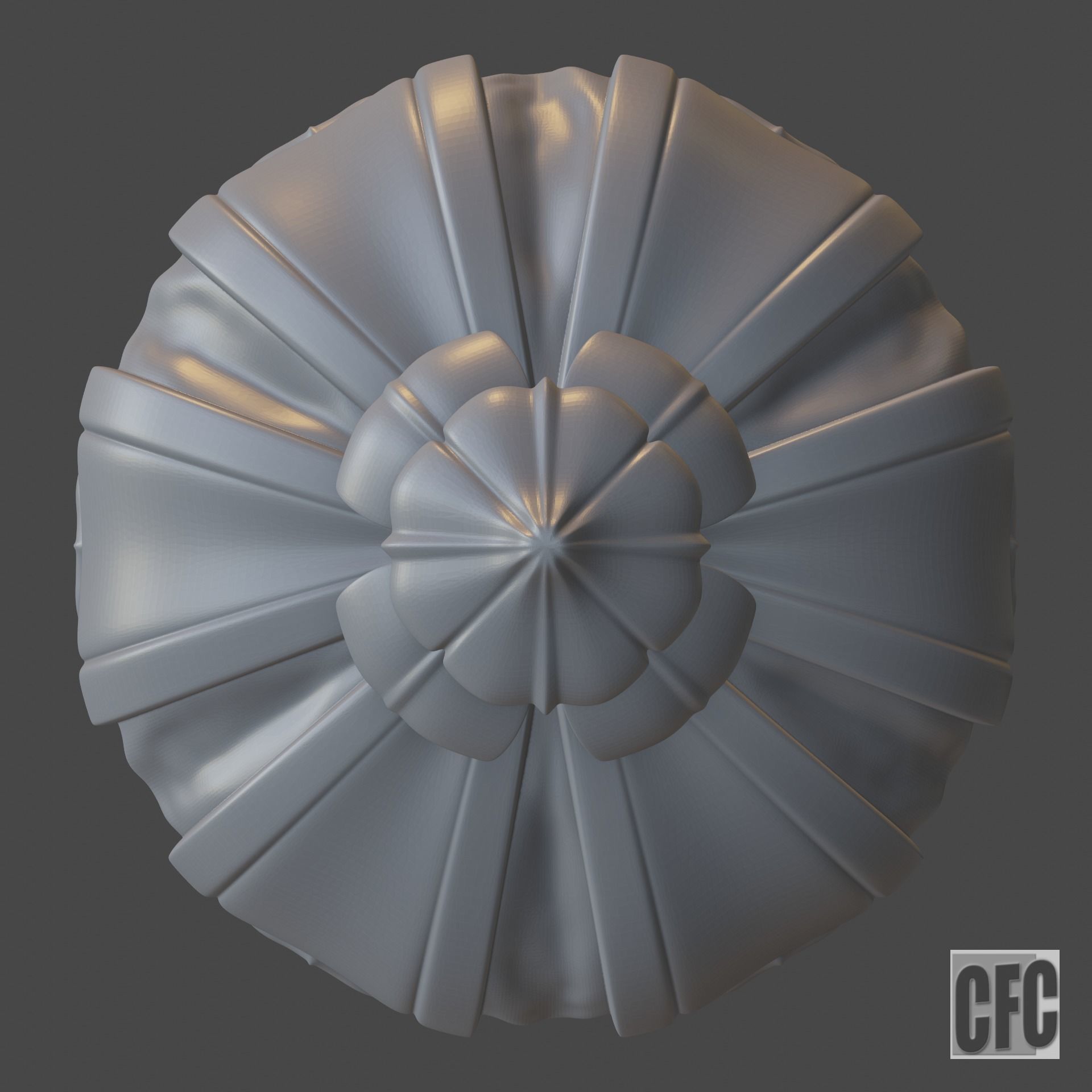 Funeral crown Louis XVIII - 3d model for CNC - CFCRoyalCrown02 3D print model_16