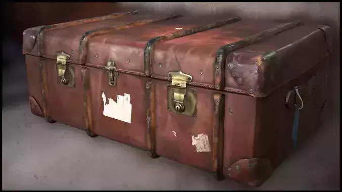 Trunk001 old trunk with sticker