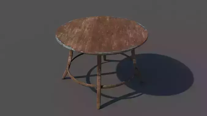 Old Round Bar Table - Game Ready PBR