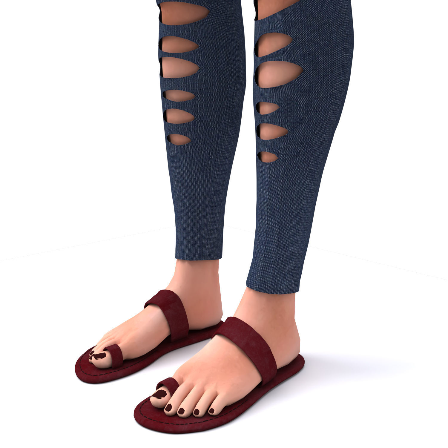 3d realistic girl with designed cloth 3D model_1