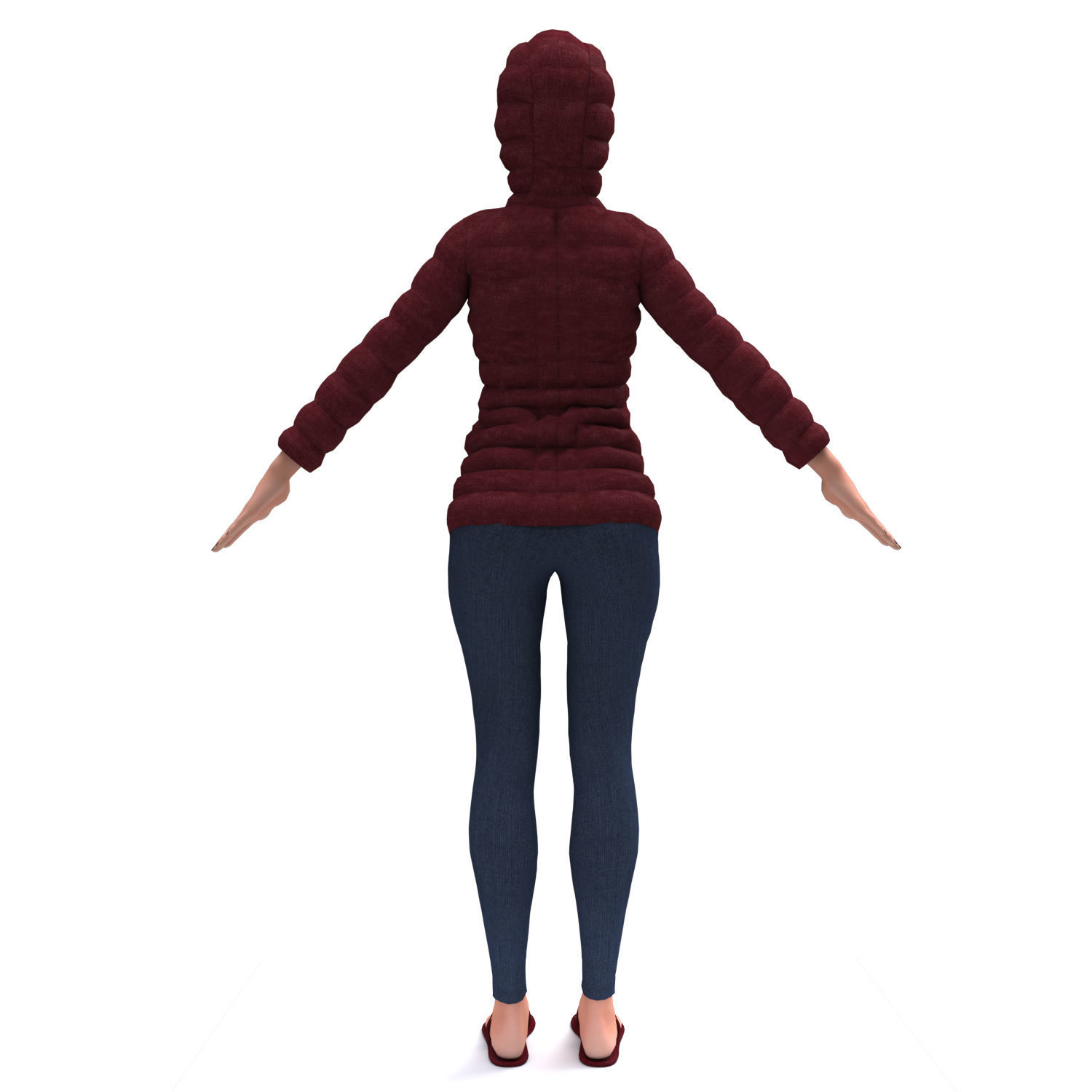 3d realistic girl with designed cloth 3D model_10