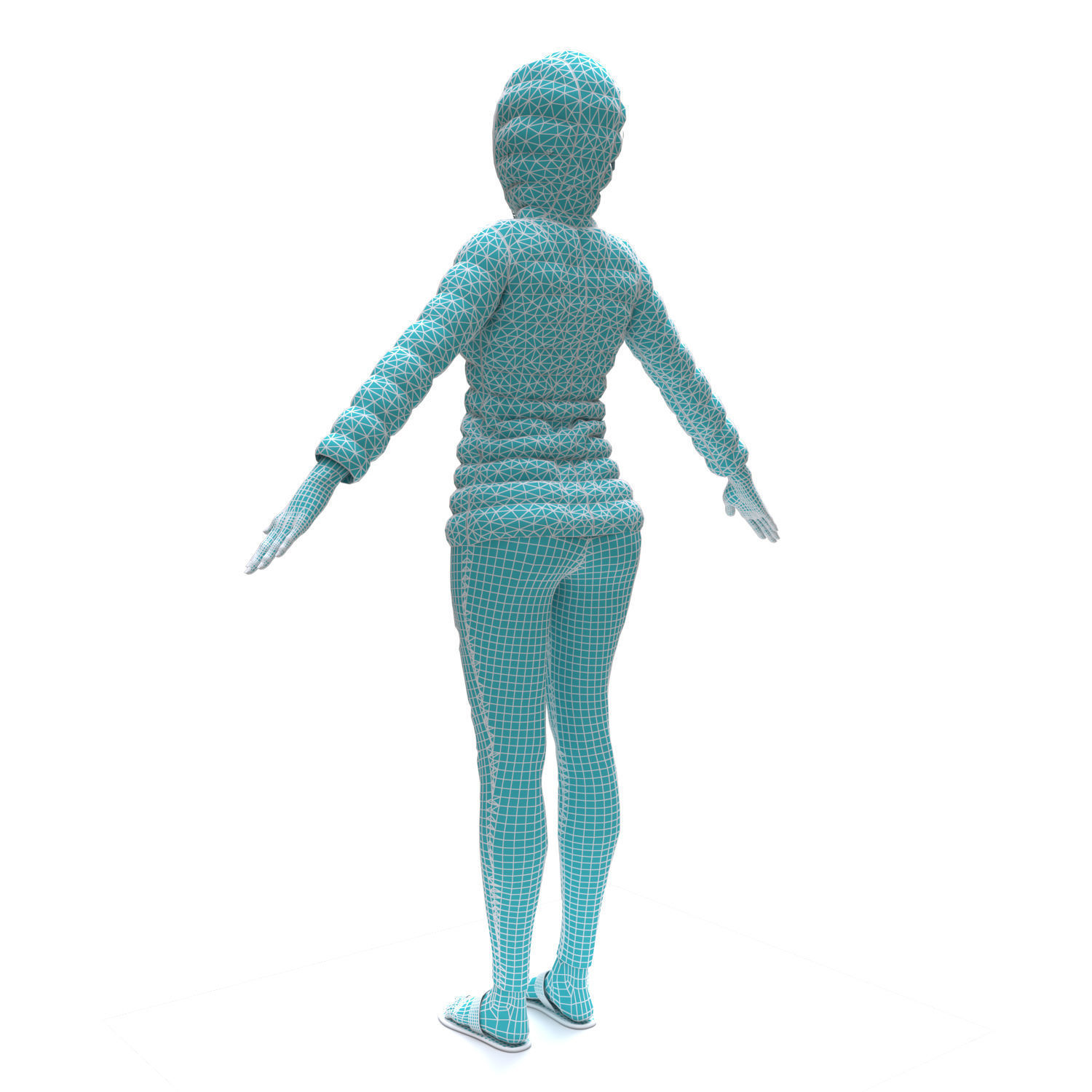 3d realistic girl with designed cloth 3D model_15