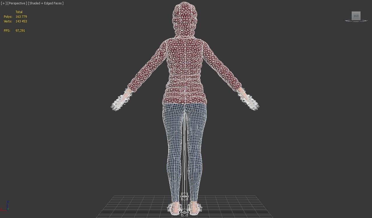 3d realistic girl with designed cloth 3D model_18