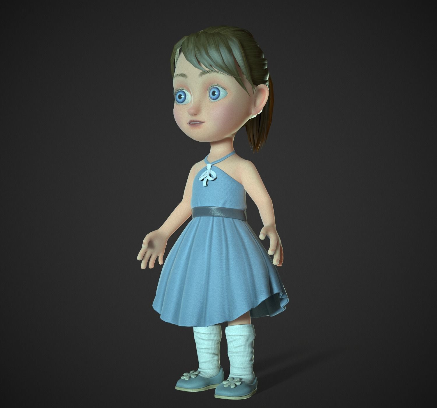 Cartoon Girl Low-poly 3D Model Low-poly 3D model