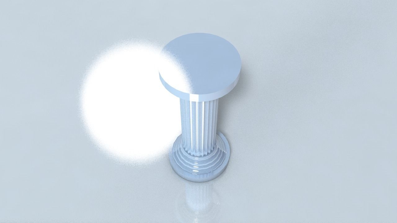 Pilar column on table Low-poly 3D model_2