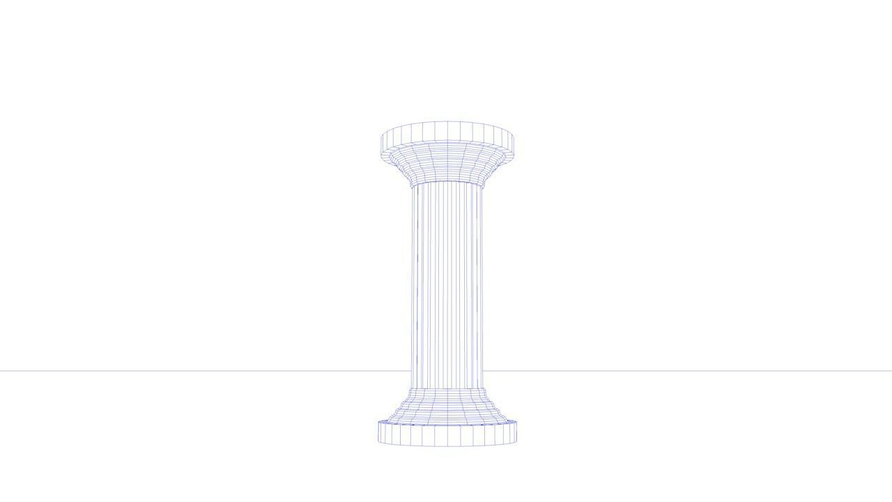 Pilar column on table Low-poly 3D model_1