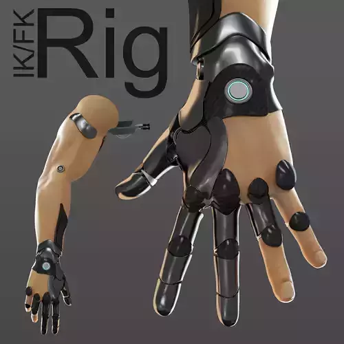 FPS hand anatomy mechanical 04 3D model