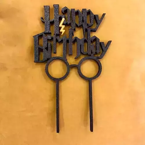 Birthday Cake Topper with Harry Potter Fonts