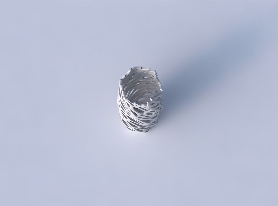 Vase twisted hexagon and twisted organic lattice 3 3D print model_2