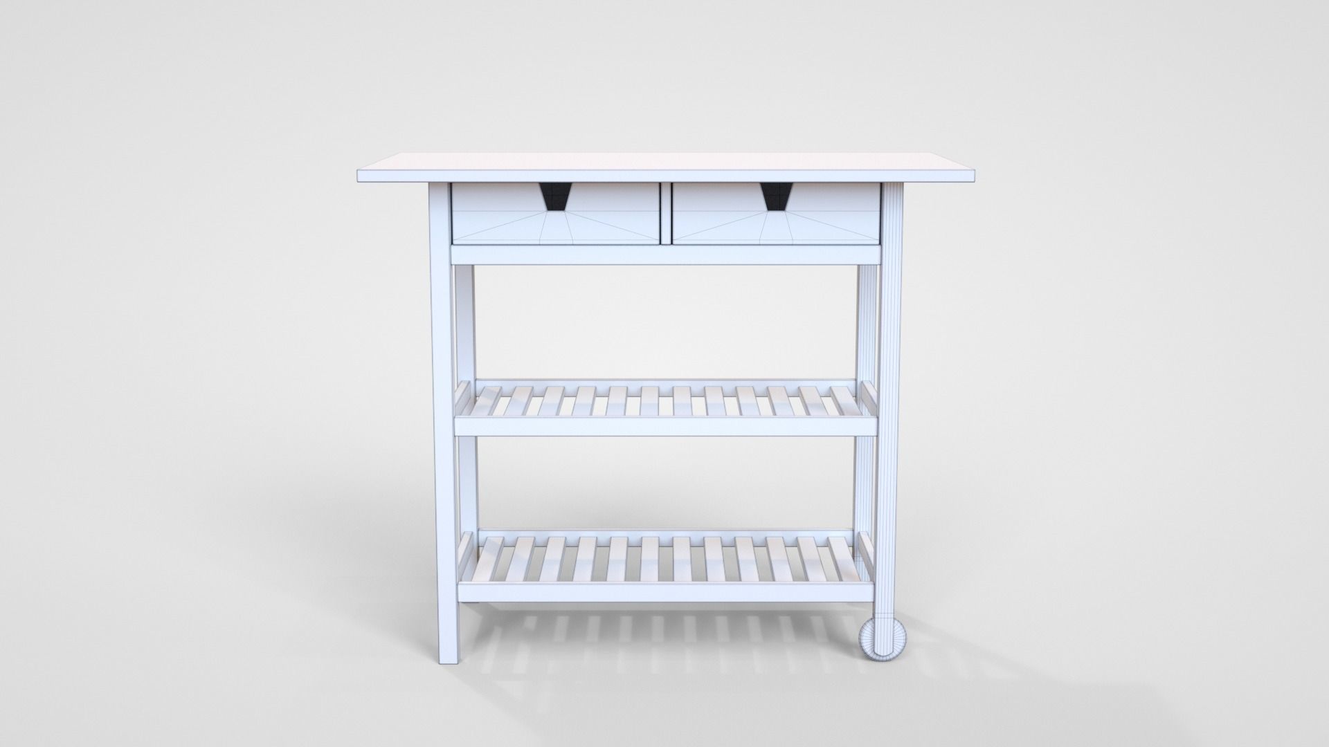 Serving Cart Low-poly 3D model_3