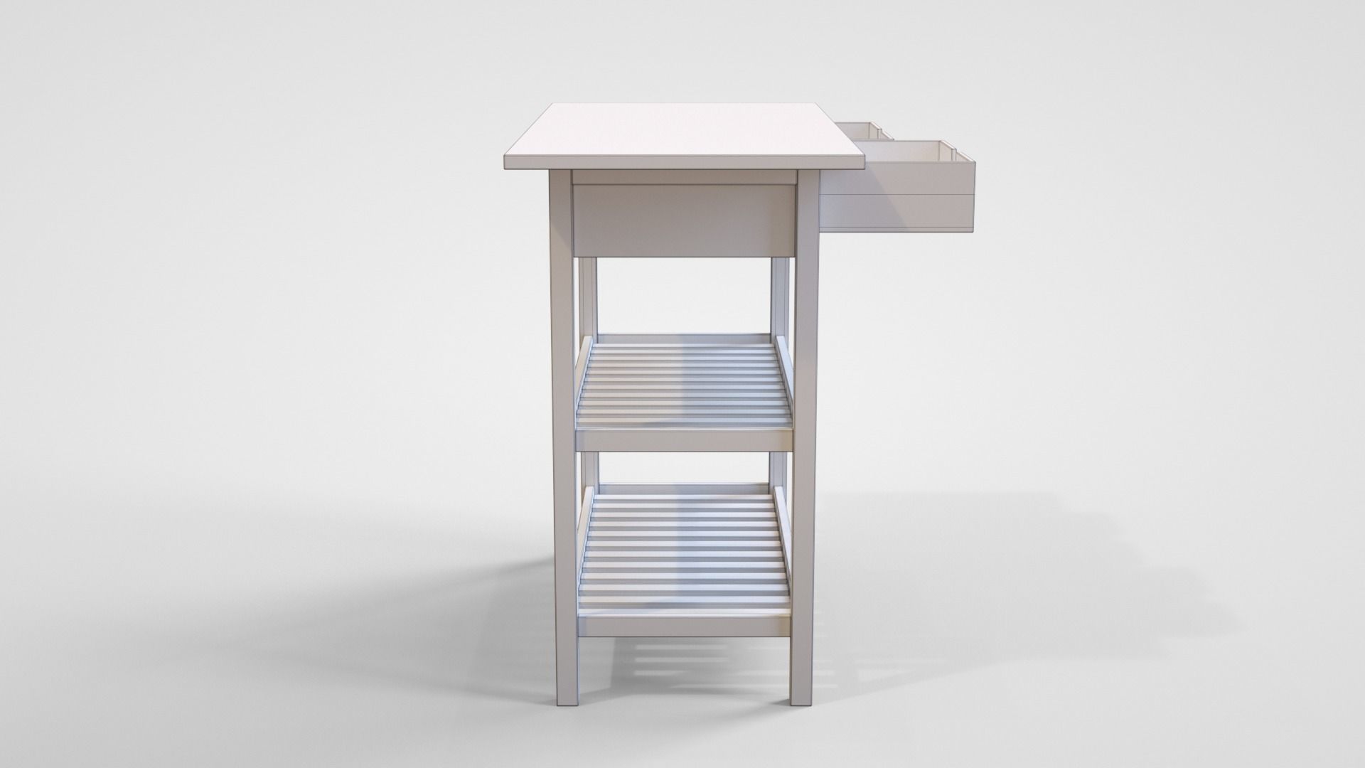 Serving Cart Low-poly 3D model_7