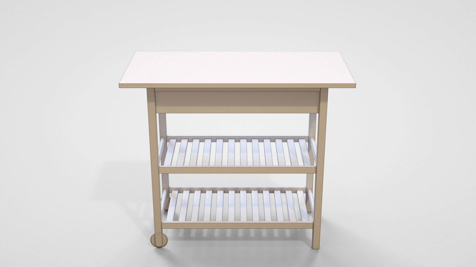Serving Cart Low-poly 3D model_9