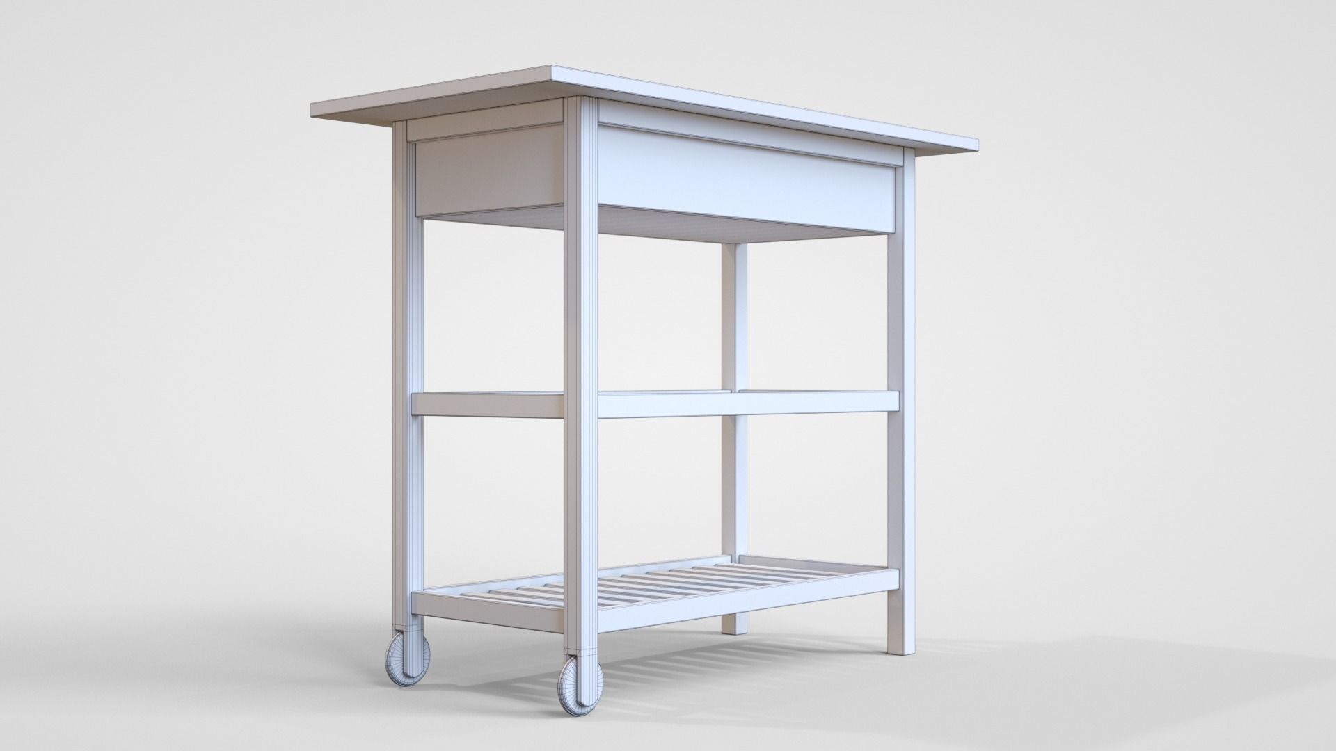 Serving Cart Low-poly 3D model_11