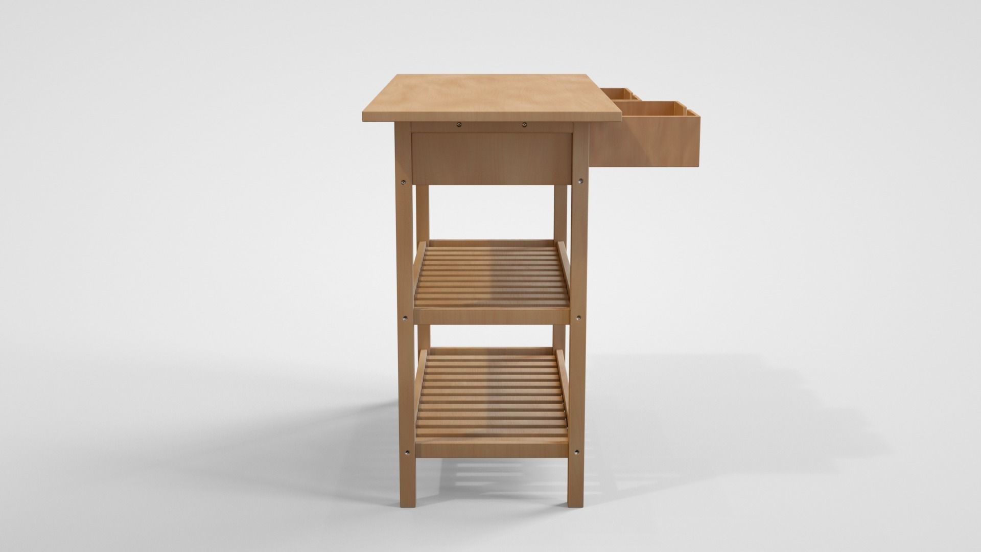 Serving Cart Low-poly 3D model_6