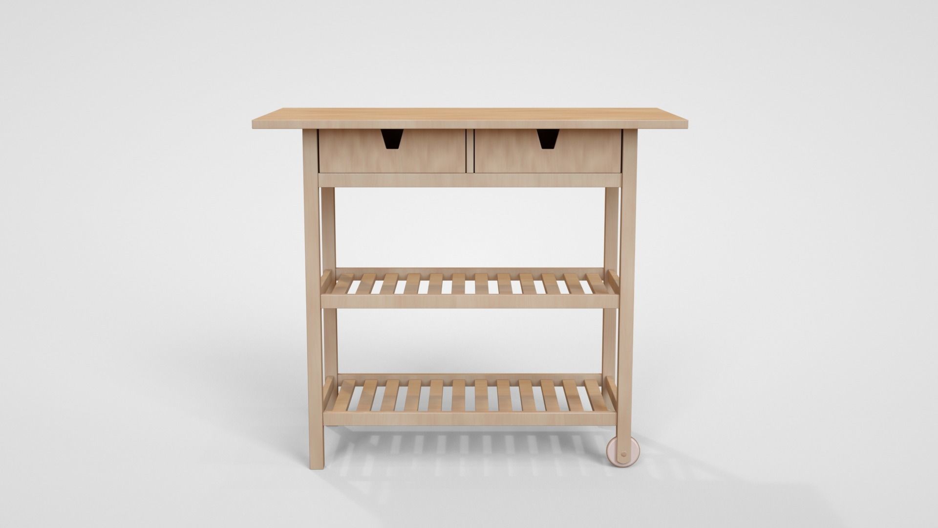 Serving Cart Low-poly 3D model_2
