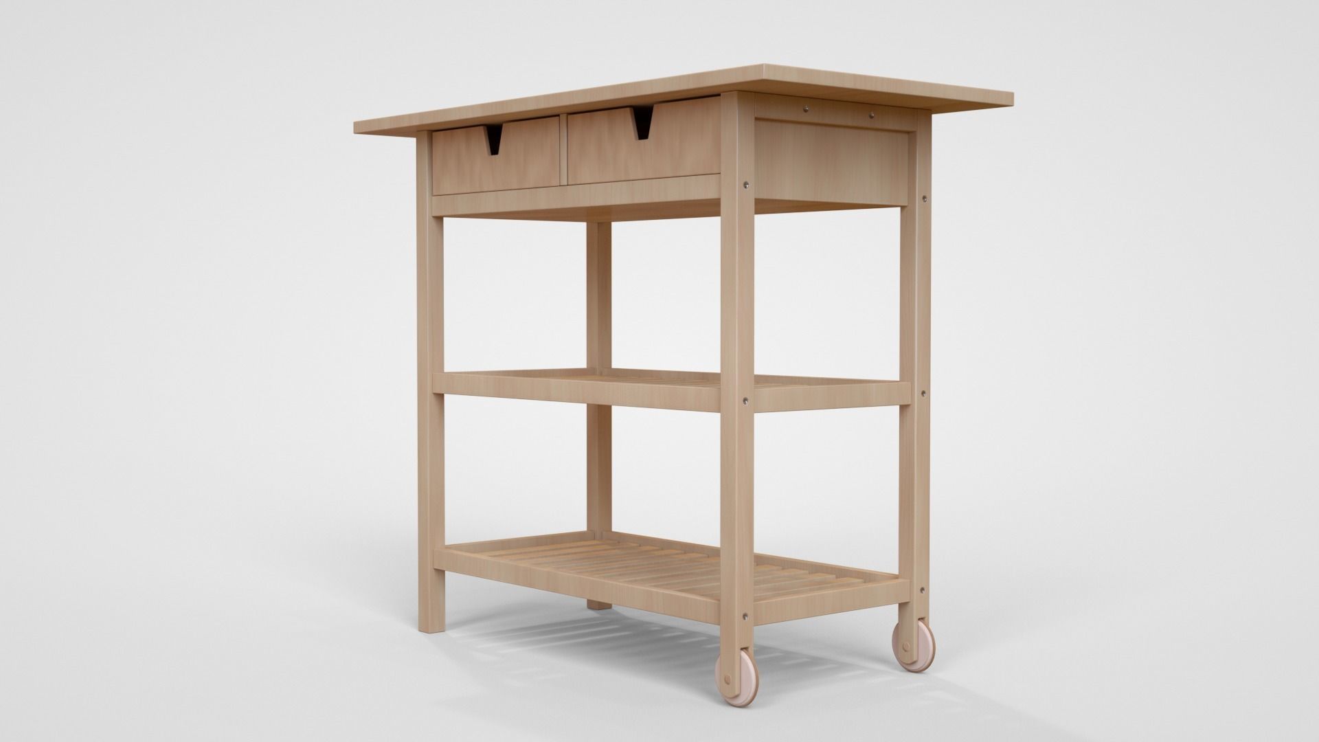 Serving Cart Low-poly 3D model_12