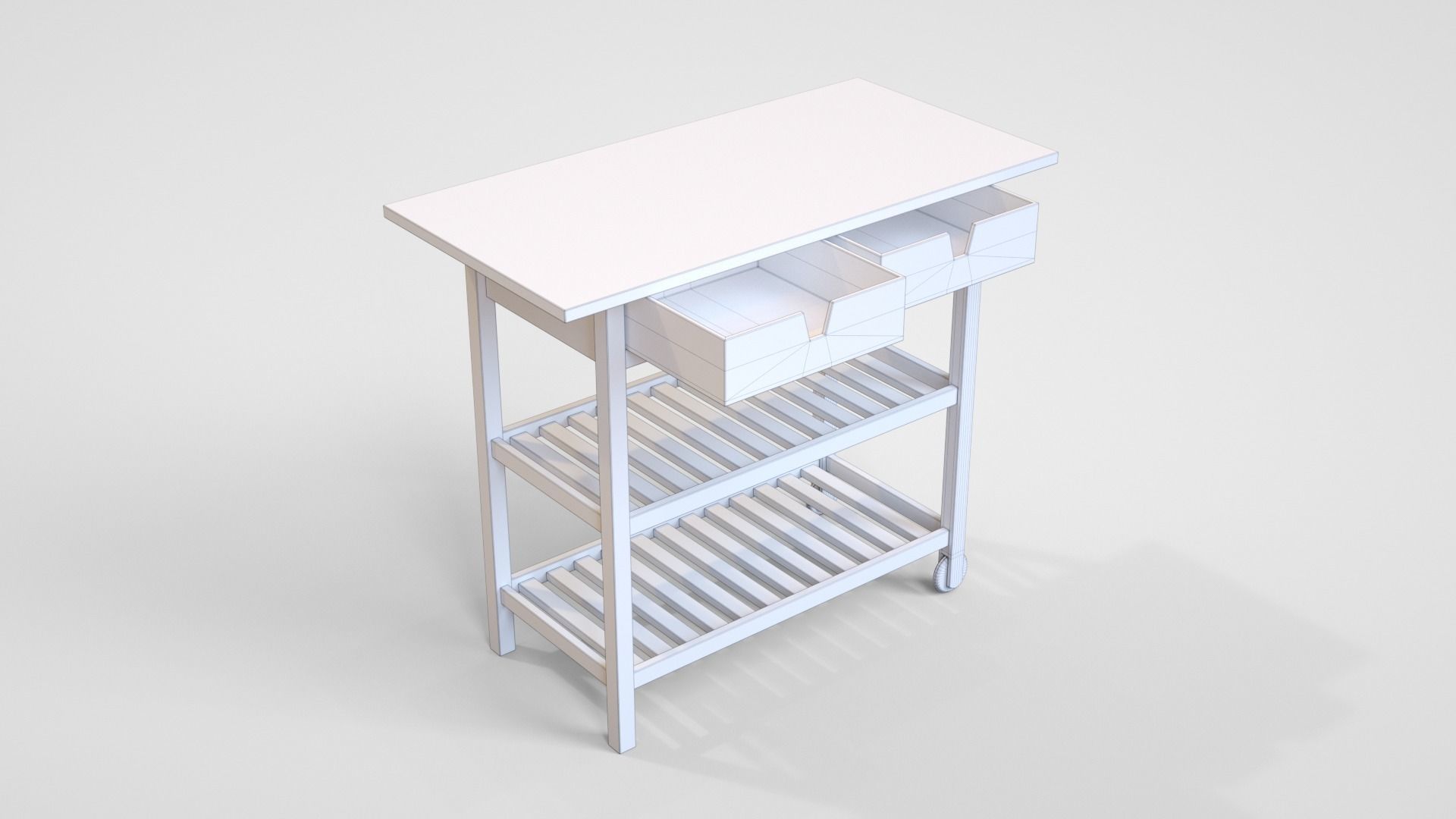 Serving Cart Low-poly 3D model_5