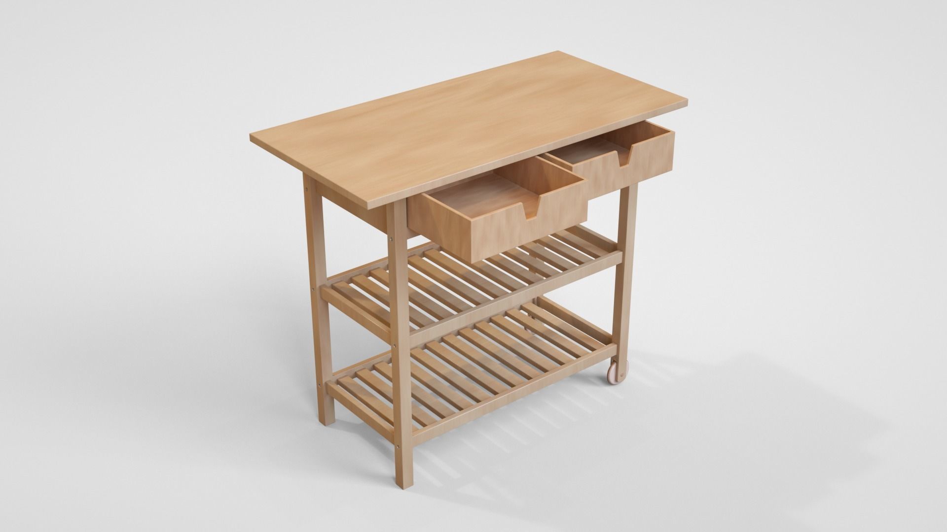 Serving Cart Low-poly 3D model_4