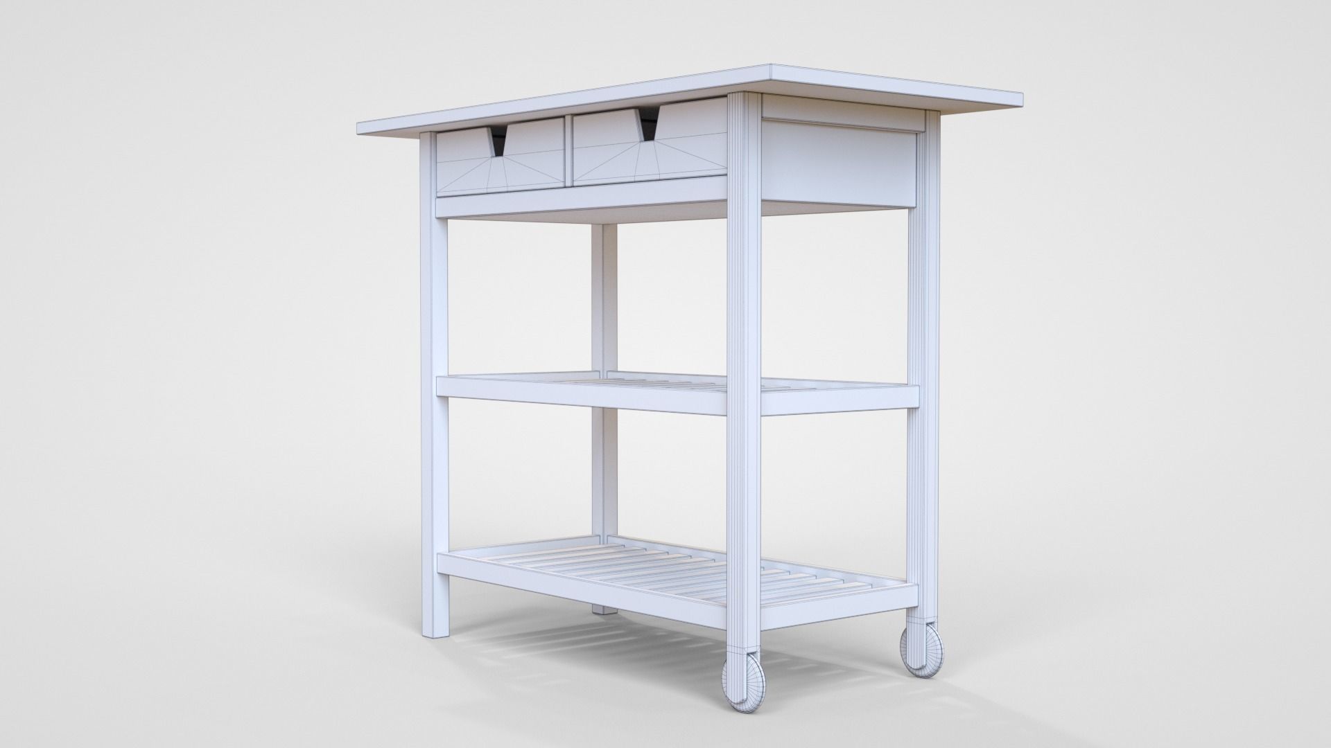 Serving Cart Low-poly 3D model_13