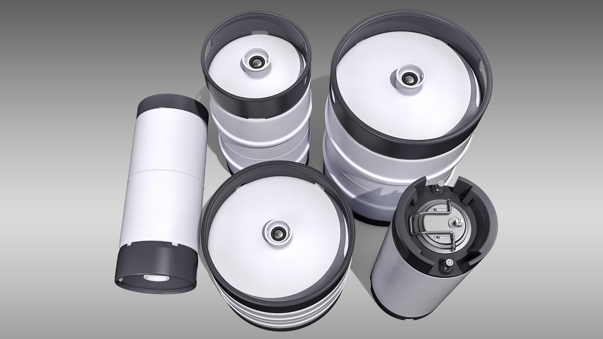 Keg Barrels 3D Model Collection_3