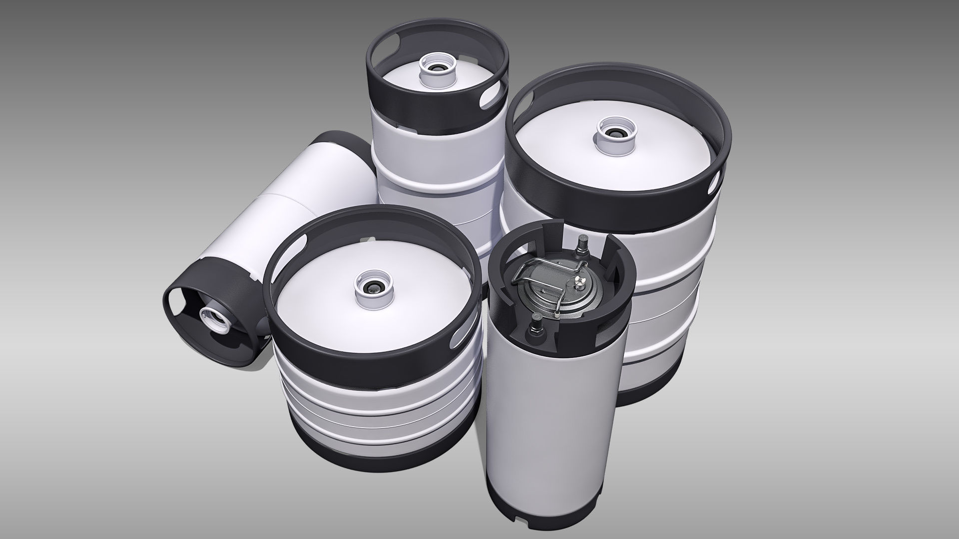 Keg Barrels 3D Model Collection_4