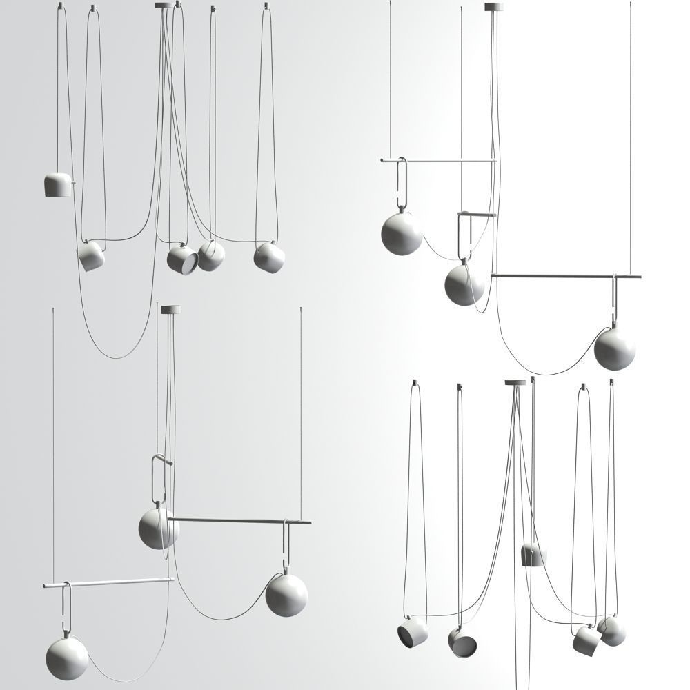 Flos Aim And Ceiling Light Pendant Gold 3D model_2