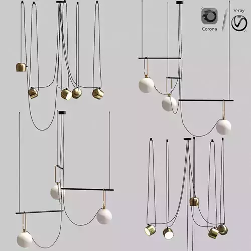 Flos Aim And Ceiling Light Pendant Gold